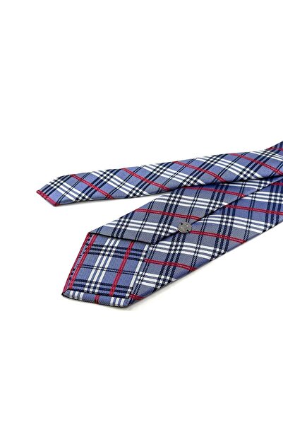 Kravatkolik Κλασική γραβάτα με μπλε καρό σχέδιο KK13196