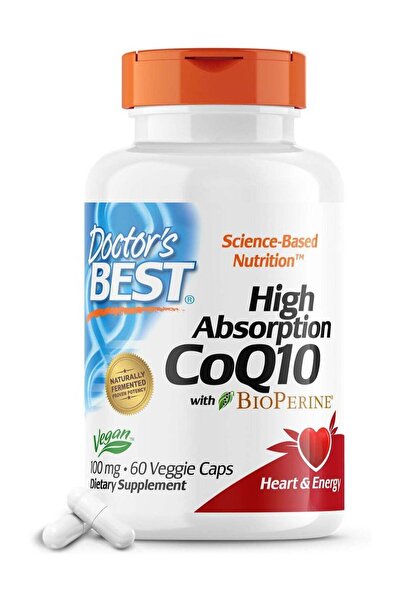 Doctor's Best إنزيم كيو 10 عالي الامتصاص مع بيوبيرين 100 ملغ - 60 كبسولة نباتية