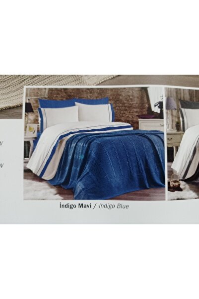 Vinaldi Indigo mavi triko battaniye