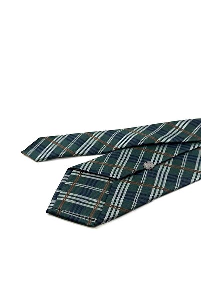Kravatkolik Yeşil Ekose Desen Mendilli Klasik Kravat KK13198