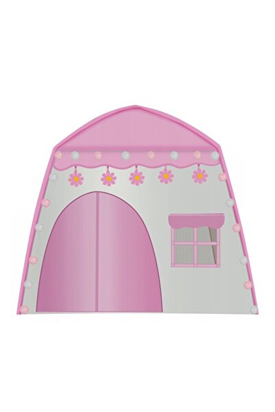 KRUZZEL Πτυσσόμενη παιδική σκηνή παιχνιδιού με 20 φώτα LED, 126x130x90 cm, ροζ/λευκό