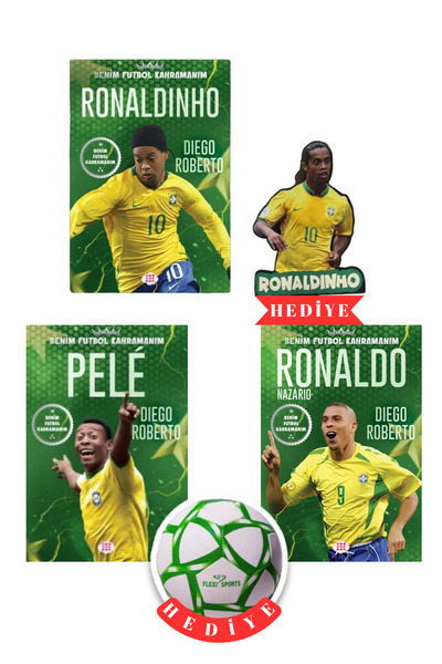 dokuzyayinlari Ronaldinho-Pele-Ronaldo 3 Kitap Set(Ronaldinho Biblo ve Futbol...