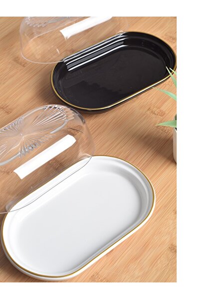 ŞURA MUTFAK 2 Adet 4 Parça Seramik Tereyağlık Peynir Tereyağ Kahvaltılık Saklama & Sunum Kabı