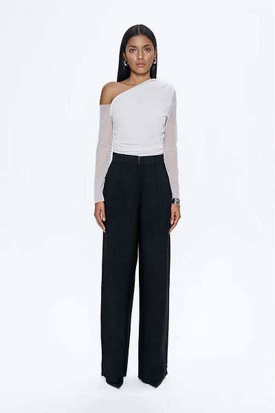 Quzu Women's Black Quzu Wide Leg Trousers 21Y70827-Black