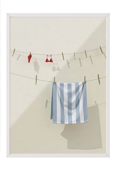 Postifull White Framed Poster, Bikini, Photo, Red Color Poster, Summer Selection 2025, No:109699