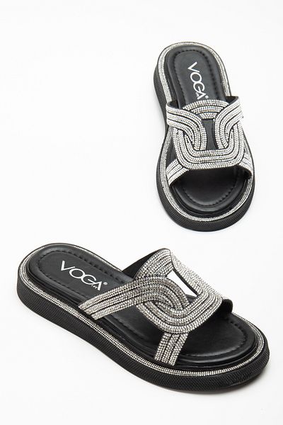 TEKİN SHOES Drop Stone Patterned Slippers