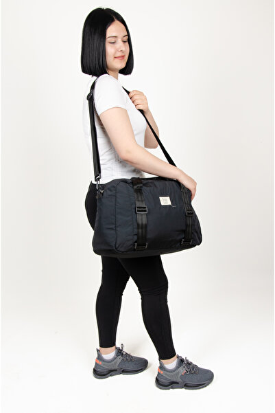 KAFF Black Shoulder Strap Waterproof Fabric Large Volume Functional Women's Hand and Shoulder Bag -1009