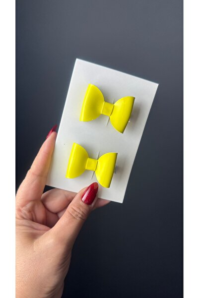 Toka Perisi Sarı Rugan Deri Alen Fiyonk Toka ( yarım Kurdela kaplı metal Klips toka)