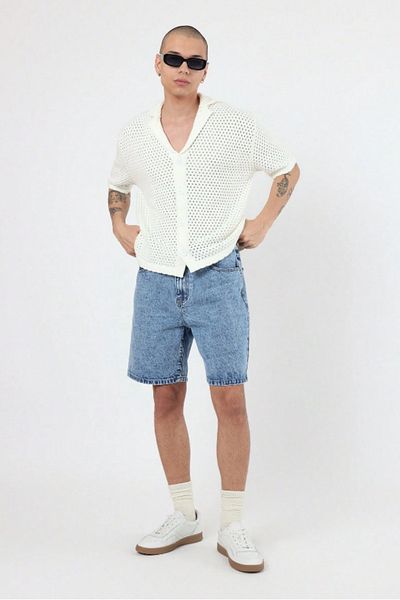 COOL TARZ Men's Baggy Fit Denim Shorts Blue