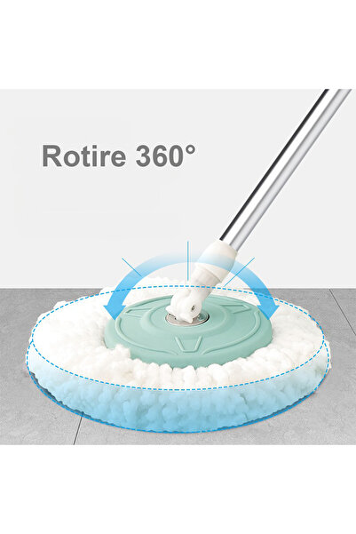 Tinklu Mop Rotativ Cu Galeata, Set Curatenie Cu 2 Rezerve Micofibra, Mop Rotativ 360°, Tinklu, Verde