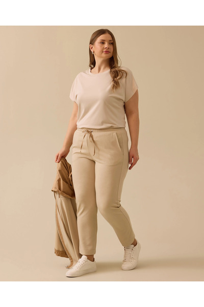 Gala-Xi Büyük Beden Bağcıklı Cepli Eşofman Altı