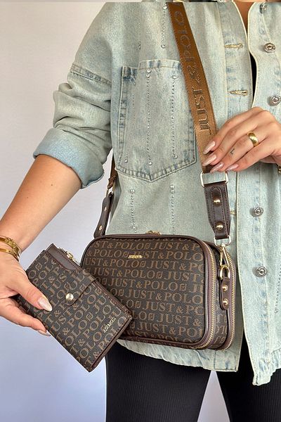 Just Polo JP Original Just Polo Women's Cross Shoulder Bag with 5 Compartments Suitable for Daily Use 25*17 cm