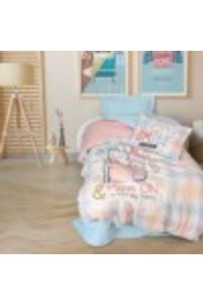 Cotton Box Bed linen 1 person, 100% cotton ranforce, duvet cover 160x220cm, Cotton Box, Smile