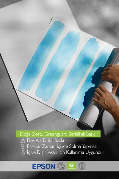 Postifull White Framed Poster, Blue Lines, Illustration, Blue Color Poster, 2025 Summer Selection, No:109679