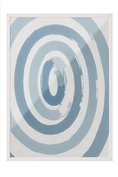 Postifull White Framed Poster, Hypnosis Wave, Illustration, Blue Color Poster, 2025 Summer Selection, No:109666