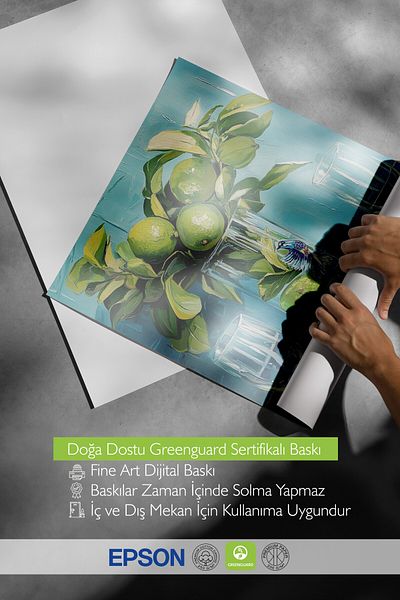 Postifull White Framed Painting, Lemon, Vase, Plate, Oil Painting, Green, Blue Color Poster, 2025 Summer Selection