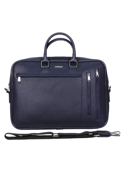 GLANCE Cambridge Polo Club Faux Leather Briefcase Navy Blue