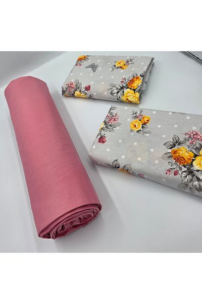 pınarhome collectıon 100% Organic Cotton Soft Fabric Embedded Sheets+Pillow Cover Corner Depth 28-30 Cm**New Season**