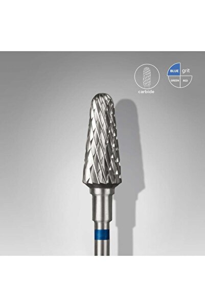 STALEKS Sert Alaşım Kesik Koni Freze, Mavi, Çap 6 mm / Çalışma Kısmı 14 mm