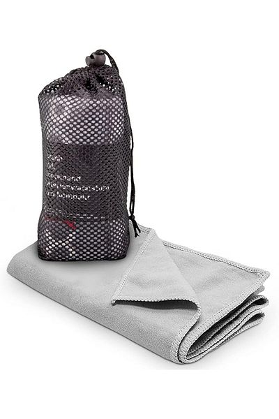 POWRX Microfiber Towel With Carrying Bag, Ultralight, Quick Drying, (GRAY)