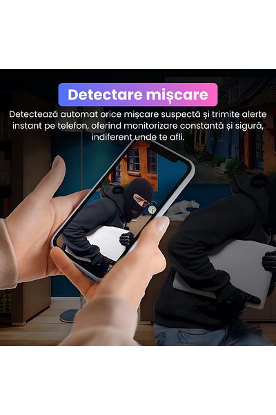 Spionescu Clock with hidden audio-video camera, WiFi, HD, night vision - 128 GB