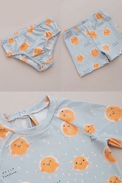 Tuğba Kuğu Uv Protection Long Sleeve Baby Boy Swimsuit
