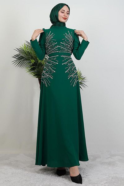 GİYZAMİLA Mia Stone Hijab Φόρεμα Πράσινο