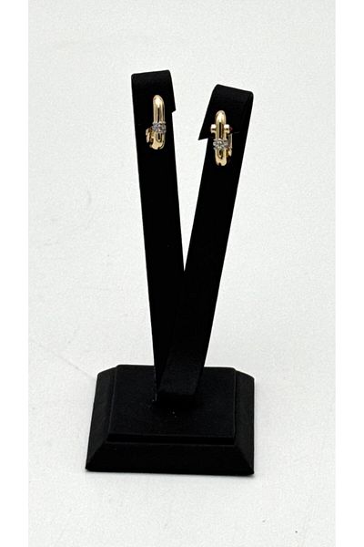 ELİOSA Zircon Gold Tarnish Steel Earrings