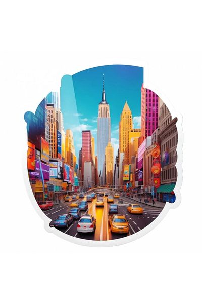 INOVATIX Set de 8 autocolante rutiere cu orașul New York, INOVATIX®. 6 cm