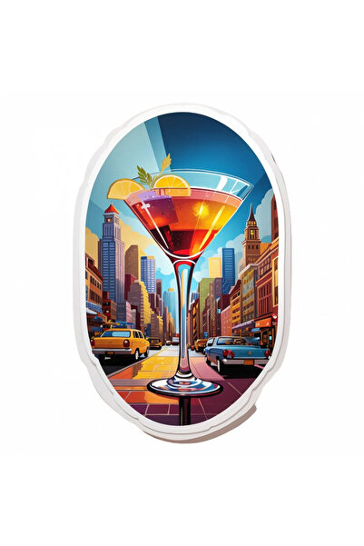 INOVATIX Σετ 8 τεμαχίων, Αυτοκόλλητο Ποτήρι Κοκτέιλ Manhattan, INOVATIX®. 6 εκ.