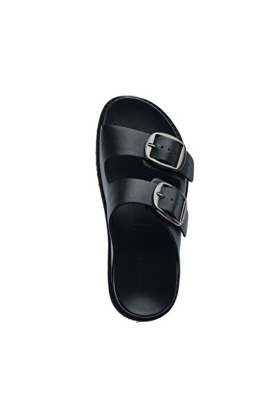 Greyder 59054 Kadın Siyah Hakiki Deri Terlik