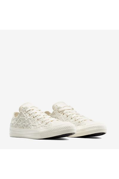 converse Women's Cream Converse Chuck Taylor All Star Textured Material Sports & Casual Shoes A13515C-Egret