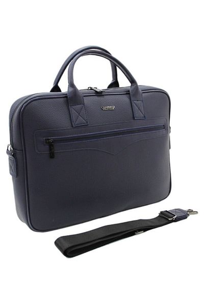 GLANCE Cambridge Polo Club Briefcase Faux Leather Navy Blue