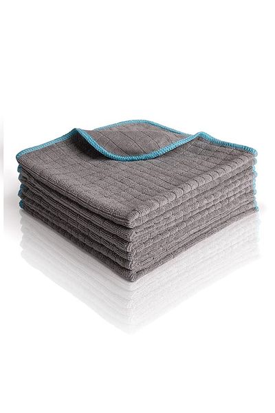 HEYNNA 6x Microfiber Towels 380 GSM, Lint-Free, for Car Care, Cleaning & Household, 40x40 cm
