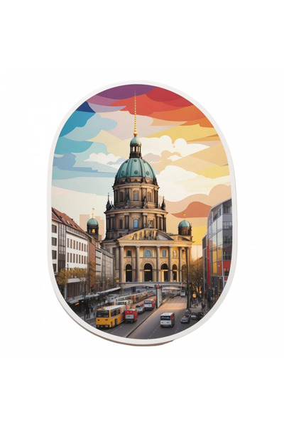 INOVATIX Set de 8 piese, autocolant Centrul orașului Berlin, INOVATIX®. 6 cm