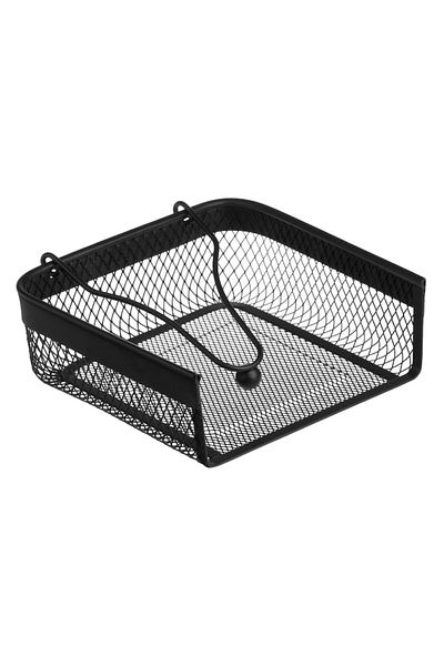SyaMAG Metal Napkin Holder, Black, 18.5x18.5x6.5cm, With Clips