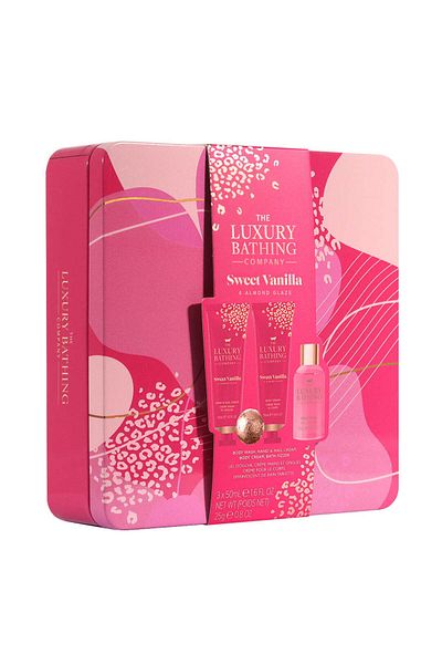 The Luxury Bathing Company Relax & Unwind Gift Set, Sweet Vanilla & Almond Glaze, The Luxury Bathing Company, 4 items