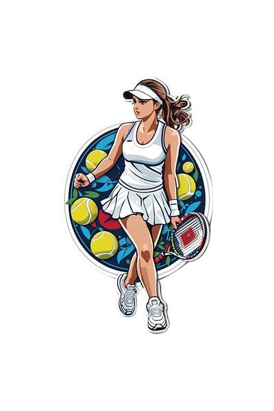 INOVATIX Set of 8, Tennis Player Sticker, INOVATIX®. 6 cm