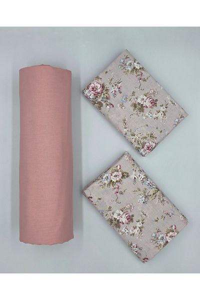 pınarhome collectıon 100% Organic Cotton Soft Fabric Embedded Sheets+Pillow Cover Corner Depth 28-30 Cm**New Season**