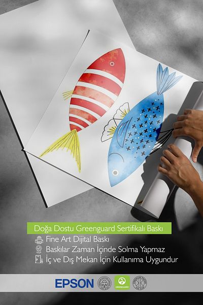 Postifull Wooden Framed Poster, Colorful Fish, Illustration, Colorful Color Poster, 2025 Summer Selection, No:1096