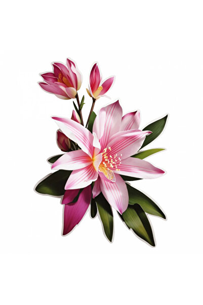 INOVATIX Set de 8 autocolante cu flori de orhidee Laelia, INOVATIX®. 6 cm