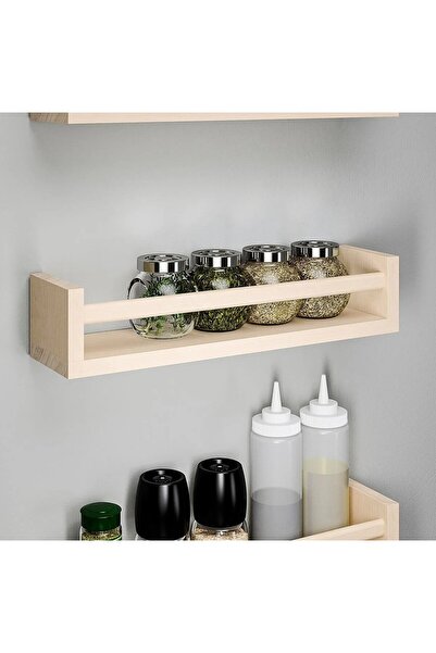 IKEA QUALİTY Ahşap Duvara Monte Baharat 40x10x9 Cm İkea Mutfak Rafı Baharat İçin Raf