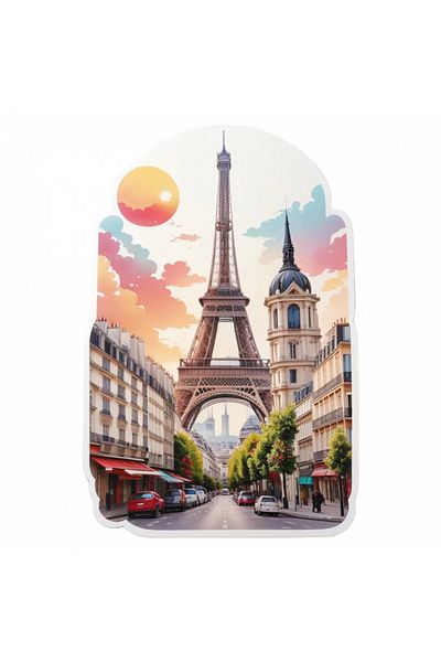INOVATIX Set de 8 piese, autocolant orașul Paris Turnul Eiffel, INOVATIX®. 6 cm