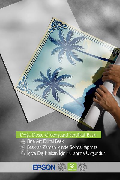 Postifull Wooden Framed Poster, Palm Beach, Illustration, Blue Color Poster, 2025 Summer Selection, No:109662