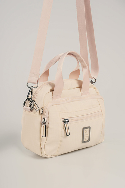 Getcho Drup Women's Beige Hand and Shoulder Bag Sports Stylish Cross Strap Multi-Eye Lightweight Fabric Mini Size Bag