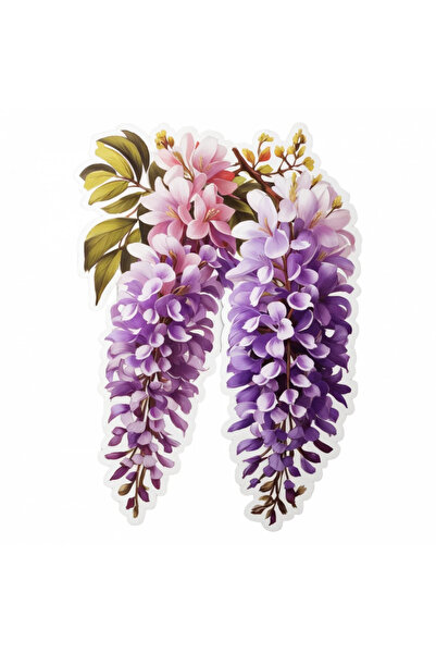 INOVATIX Set de 8 autocolante cu flori de glicină, INOVATIX®. 6 cm