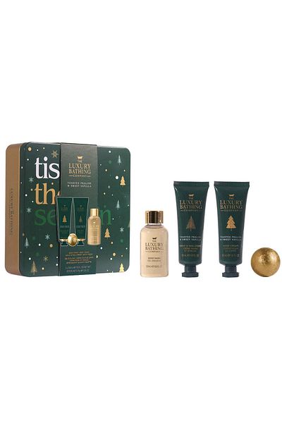 The Luxury Bathing Company Tis the Season Gift Set, Toasted Praline & Sweet Vanilla, The Luxury Bathing Company, 4 items