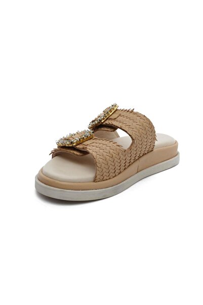 Greyder 59240 Caramel Hakiki Deri Kadın Terlik