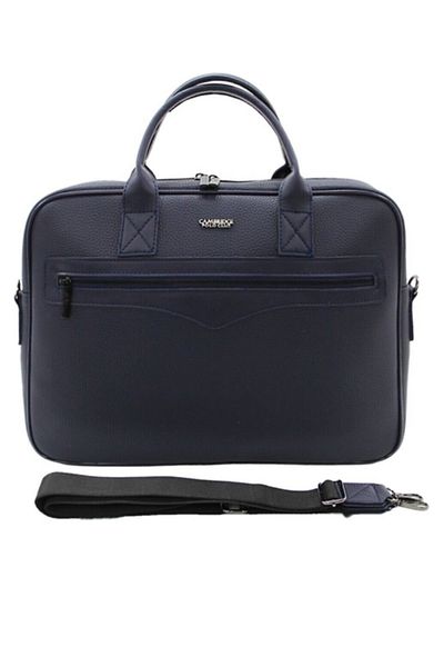 GLANCE Cambridge Polo Club Briefcase Faux Leather Navy Blue