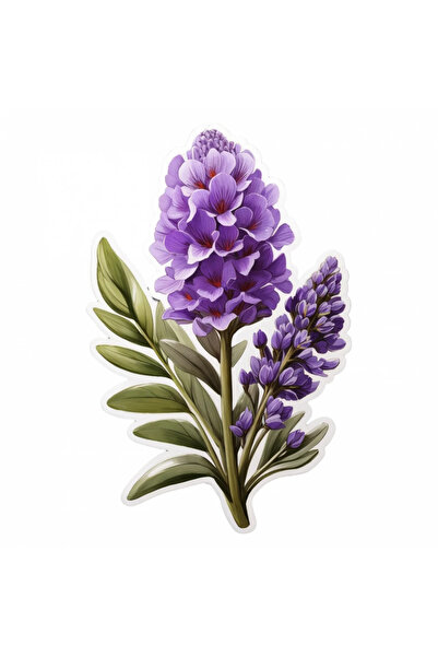 INOVATIX Set de 8 piese, Autocolant flori de lavandă cu boboci și frunze, INO...